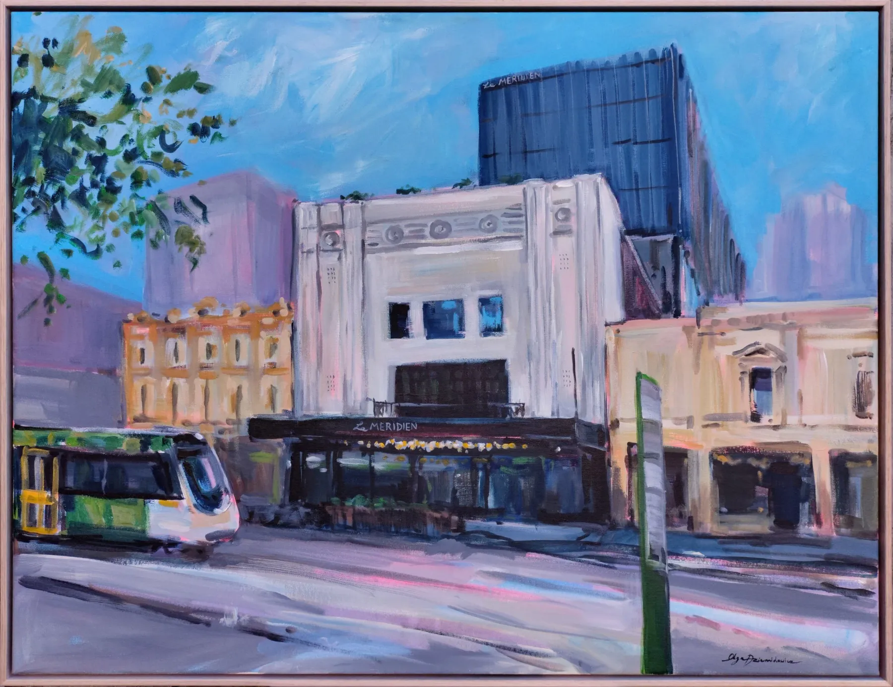 A painting of Le Meridien Melbourne created at an event hosted by the Australian Hotels Association.